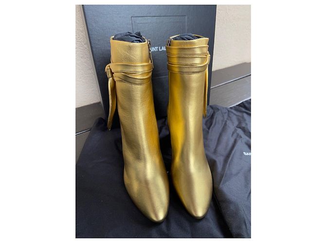Botas Yves Saint Laurent Lou de piel dorada Dorado - vista 10