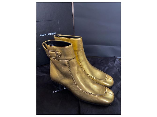 Yves Saint Laurent Miles 30 Matt Botines de piel dorada - vista 2