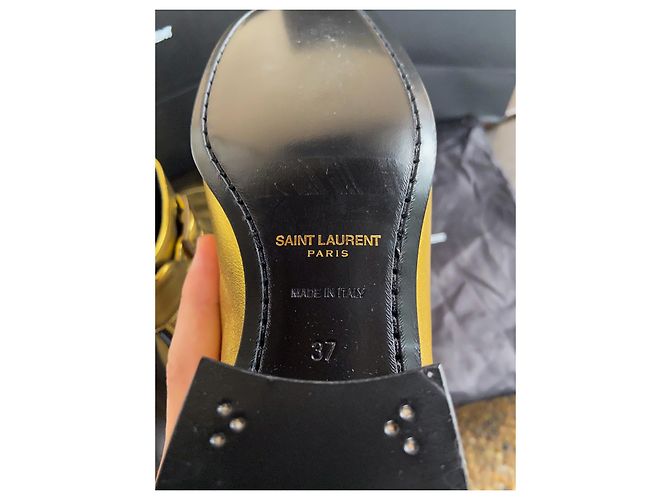 Yves Saint Laurent Miles 30 Matt Botines de piel dorada - vista 8