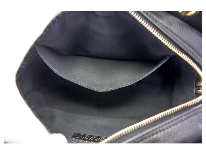 Bolsa de ombro CHANEL com corrente de caviar sacola de compras preta acolchoada Preto - vista 11