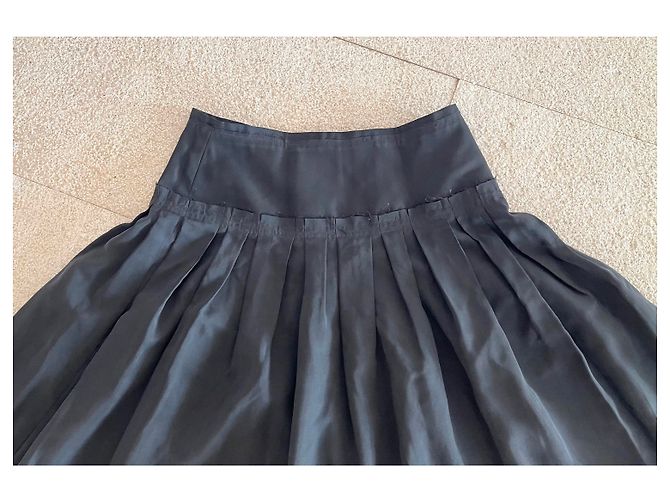 Autre Marque Falda T De Seda Gris Charcoal. 36 Gris antracita - vista 10