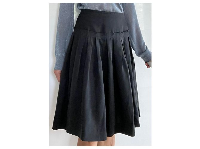 Autre Marque Falda T De Seda Gris Charcoal. 36 Gris antracita - vista 12