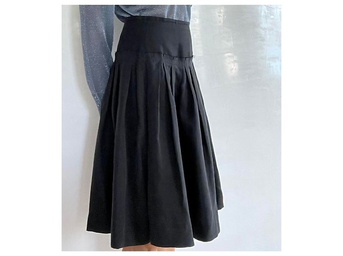 Autre Marque Falda T De Seda Gris Charcoal. 36 Gris antracita - vista 13
