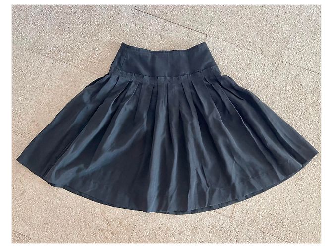 Autre Marque Falda T De Seda Gris Charcoal. 36 Gris antracita - vista 7
