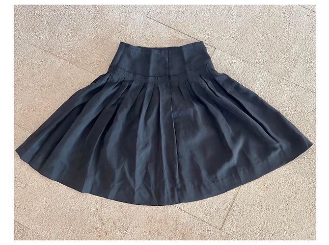 Autre Marque Falda T De Seda Gris Charcoal. 36 Gris antracita - vista 8
