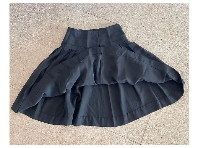 Autre Marque Falda T De Seda Gris Charcoal. 36 Gris antracita - vista 9