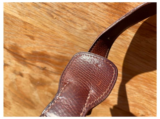 Balle de Golf Hermès Borsa per palline da golf in tela verde e pelle marrone Cachi - vista 12
