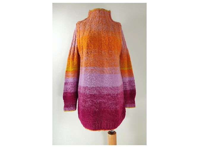 Autre Marque Anthropologie Oversize Pullover aus Wolle und Alpaka Mehrfarben - Ansicht 2
