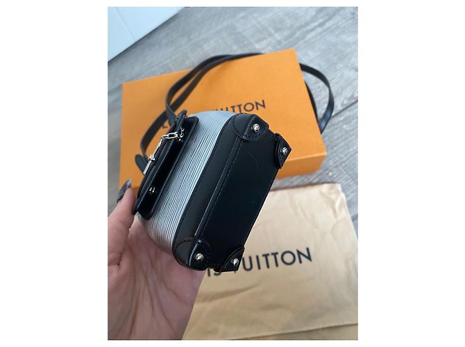 City Steamer Zaino Louis Vuitton nano micro steamer Nero Argento Silver hardware - vista 10