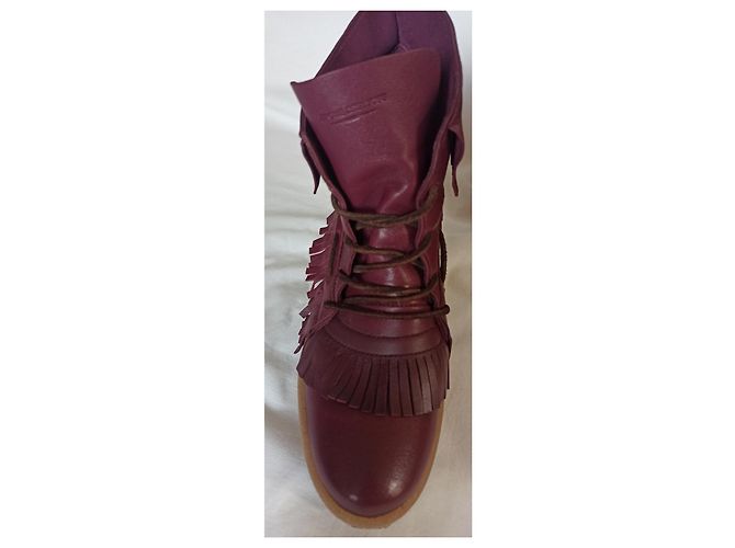 Stivali con zeppa Jerome Dreyfuss Dakota con lacci Rosso Bordeaux Bordò - vista 3