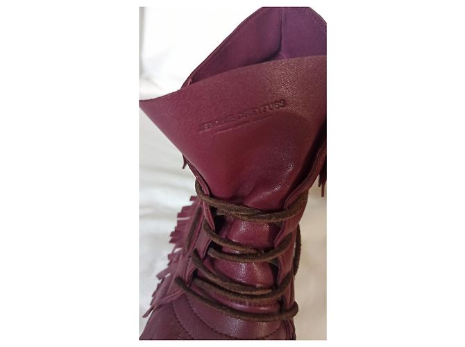 Stivali con zeppa Jerome Dreyfuss Dakota con lacci Rosso Bordeaux Bordò - vista 8