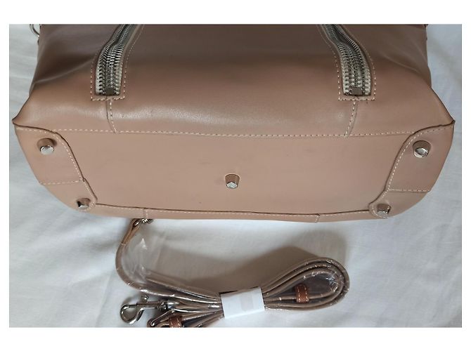 Autre Marque Borsa Lancaster beige in pelle a tracolla - vista 3