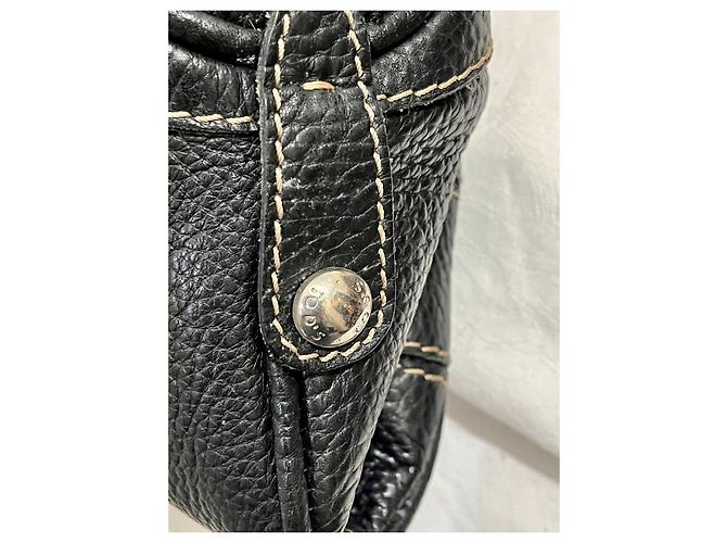 Borsa a spalla Tod's grande a grana nera Nero - vista 5