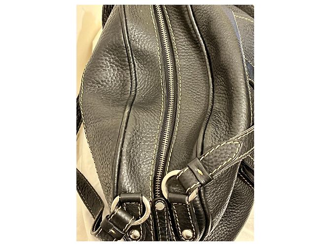 Borsa a spalla Tod's grande a grana nera Nero - vista 6