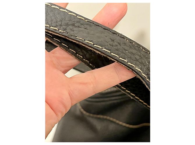 Borsa a spalla Tod's grande a grana nera Nero - vista 7