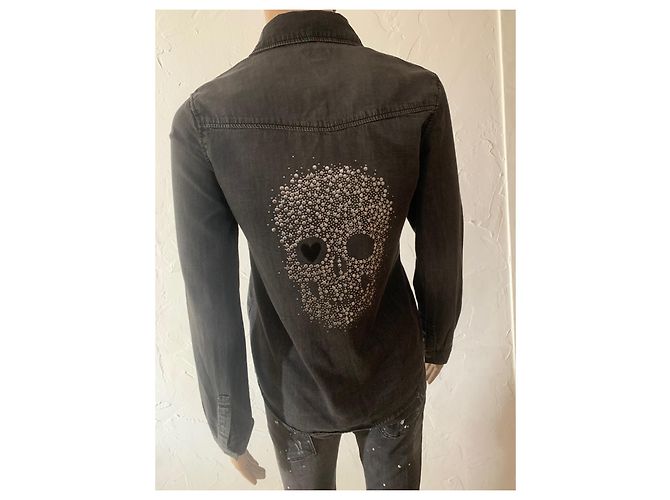 Camisa Ikks de algodón gris S - vista 10