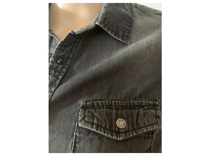 Camisa Ikks de algodón gris S - vista 3
