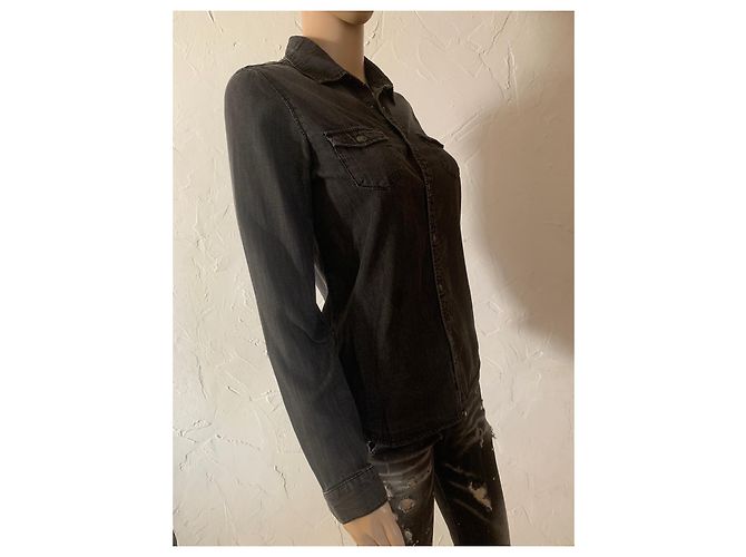 Camisa Ikks de algodón gris S - vista 5