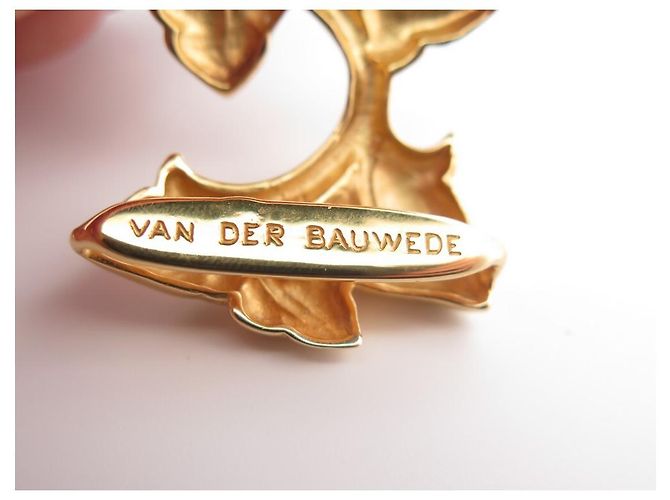 VAN DER BAUWEDE ARMBAND EFEU VERGOLDET MANSCHETTE + 2 EIDECHSEN-LEDER-BINDUNGEN Golden - Ansicht 11