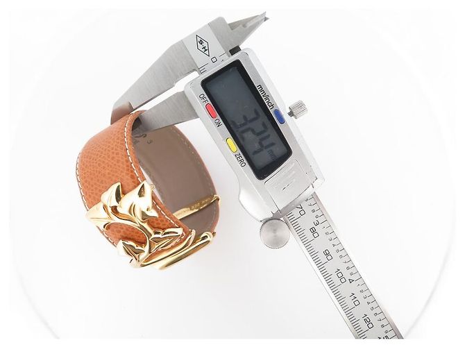 VAN DER BAUWEDE ARMBAND EFEU VERGOLDET MANSCHETTE + 2 EIDECHSEN-LEDER-BINDUNGEN Golden - Ansicht 19