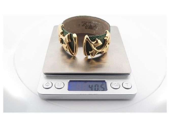 BRACCIALE VAN DER BAUWEDE BRACCIALE IVY VERMEIL E BRACCIALE IN PELLE LUCERTOLA VERDE D'oro - vista 7