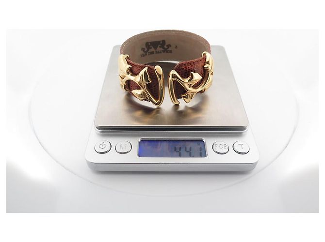 NOVA PULSEIRA VAN DER BAUWEDE IVY T PULSEIRA3 PLACA DE OURO E COURO DE LAGARTO - vista 7