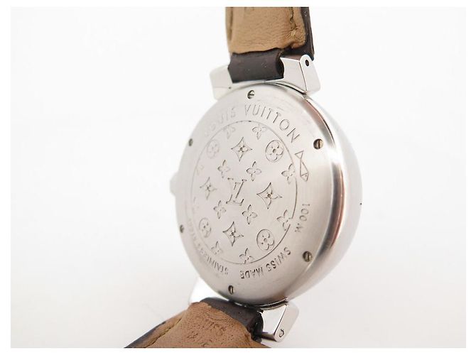 RELÓGIO Q DE TAMBOR LOUIS VUITTON1111 39 MM QUARTZO AÇO E COURO + CAIXA Prata - vista 4