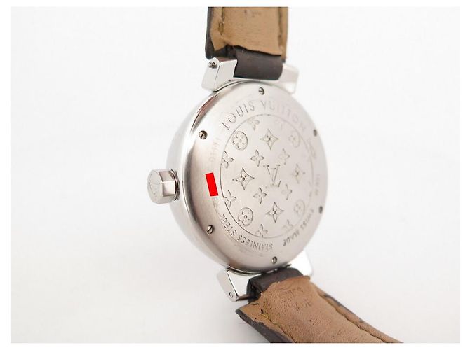 RELÓGIO Q DE TAMBOR LOUIS VUITTON1111 39 MM QUARTZO AÇO E COURO + CAIXA Prata - vista 5