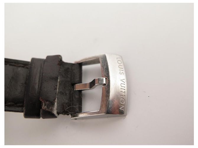 RELÓGIO Q DE TAMBOR LOUIS VUITTON1111 39 MM QUARTZO AÇO E COURO + CAIXA Prata - vista 6