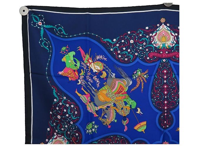 Hermès HERMES SCIARPA PERSIANO DI POESIA JULIE ABADIE CARRE 90 SETA SCIARPA IN SETA BLU - vista 2