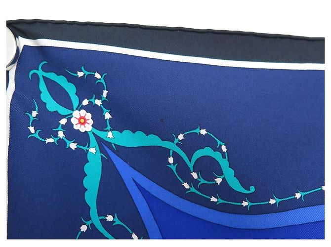 Hermès HERMES SCIARPA PERSIANO DI POESIA JULIE ABADIE CARRE 90 SETA SCIARPA IN SETA BLU - vista 8