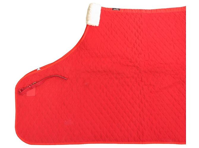 Hermès NEUF HERMES COUVERTURE DE PRESENTATION MATELASSE CHEVAL EN COTON ROUGE NEW - vue 2