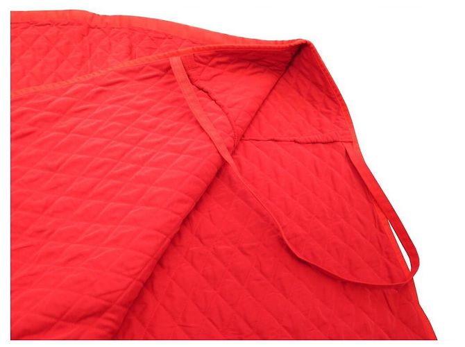 Hermès NEUF HERMES COUVERTURE DE PRESENTATION MATELASSE CHEVAL EN COTON ROUGE NEW - vue 5