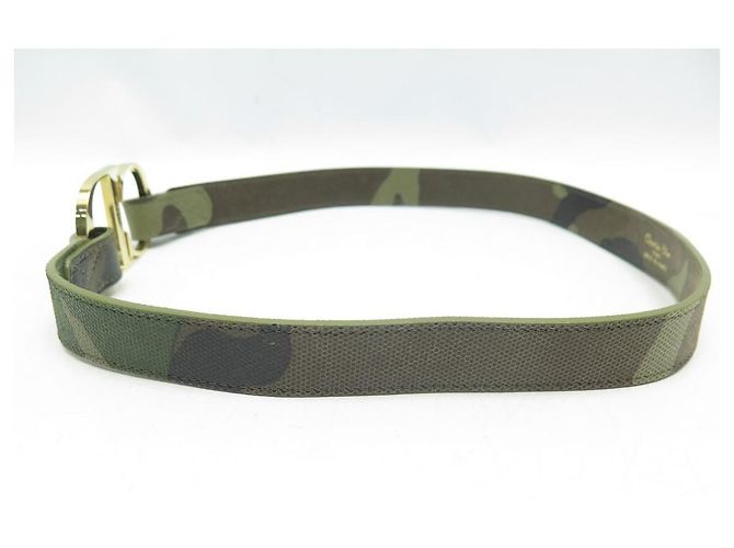 SELTENER CHRISTIAN DIOR LOGO CD T GÜRTEL80 KHAKI GÜRTEL AUS GENARBTEM LEDER - vista 2