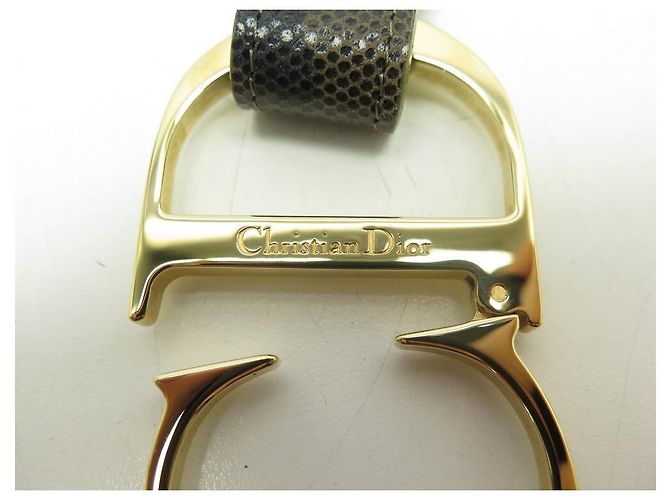 SELTENER CHRISTIAN DIOR LOGO CD T GÜRTEL80 KHAKI GÜRTEL AUS GENARBTEM LEDER - vista 4