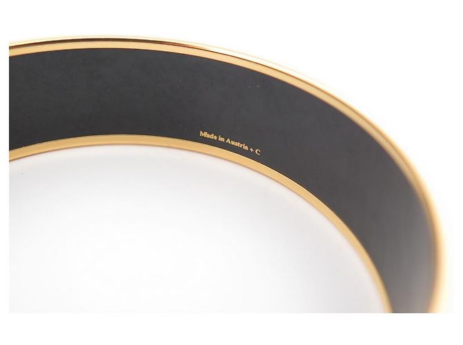 Hermès BRACCIALE HERMES STAMPATO STELLA LUNA GRANDE BANGLE SMALTATO BLU E BLU DORATO - vista 3