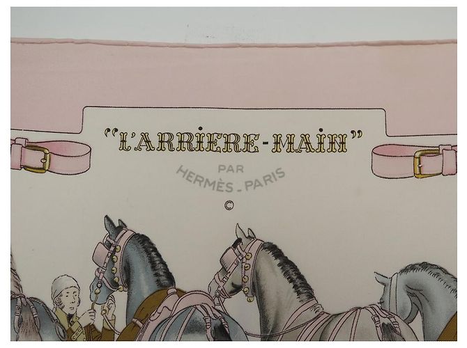 Hermès SCIARPA HERMES VINTAGE L DORSO LEDOUX CARRE 90 SCIARPA SLIK IN SETA ROSA - vista 3