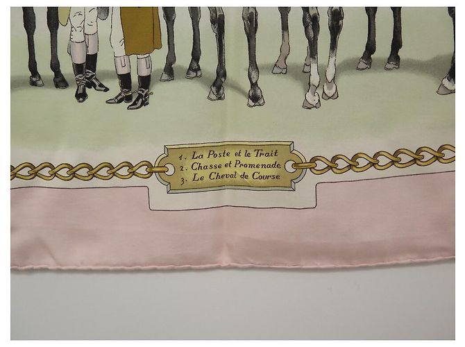 Hermès SCIARPA HERMES VINTAGE L DORSO LEDOUX CARRE 90 SCIARPA SLIK IN SETA ROSA - vista 4