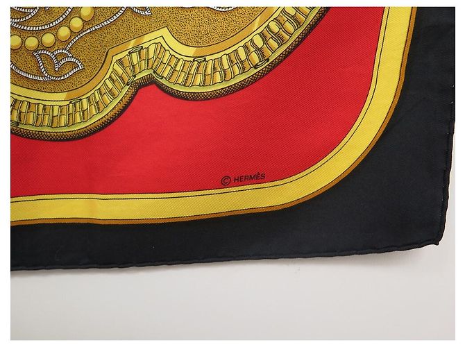 Hermès SCIARPA VINTAGE HERMES GRAND APPARAT JACQUES EUDEL CARRE 90 Sciarpa seta Nero - vista 6