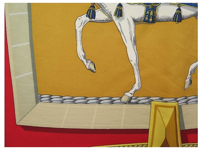 Hermès SCIARPA VINTAGE HERMES GRAND APPARAT JACQUES EUDEL CARRE 90 Sciarpa seta Nero - vista 7