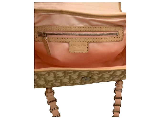 Borsa Dior Romantique Trotter con patta con monogramma in pelle rosa - vista 12