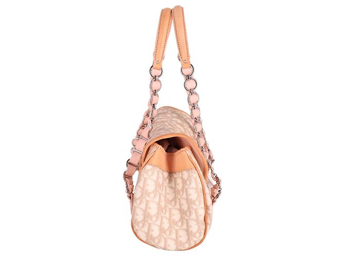 Borsa Dior Romantique Trotter con patta con monogramma in pelle rosa - vista 2