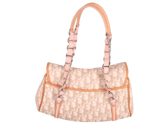 Borsa Dior Romantique Trotter con patta con monogramma in pelle rosa - vista 4