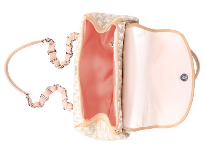 Borsa Dior Romantique Trotter con patta con monogramma in pelle rosa - vista 6