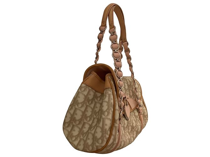 Borsa Dior Romantique Trotter con patta con monogramma in pelle rosa - vista 7