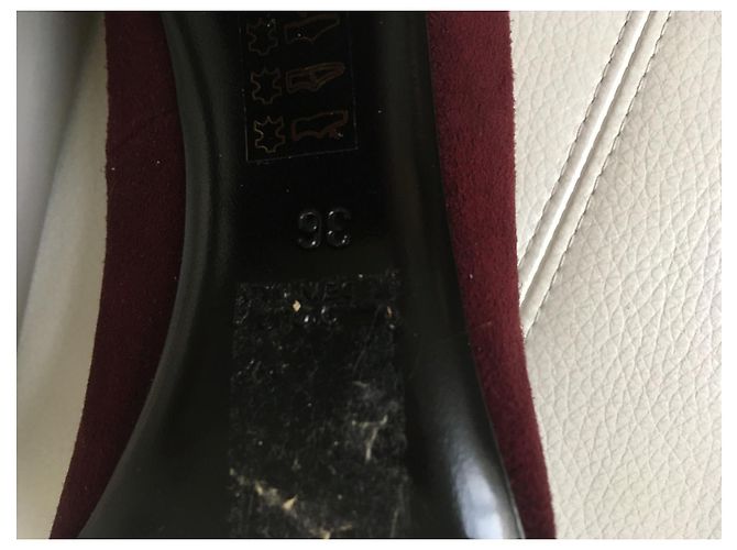 Autre Marque Pumps aus Hirschleder runde Kappe dunkelrot 9cm Absatz Bordeaux - Ansicht 7
