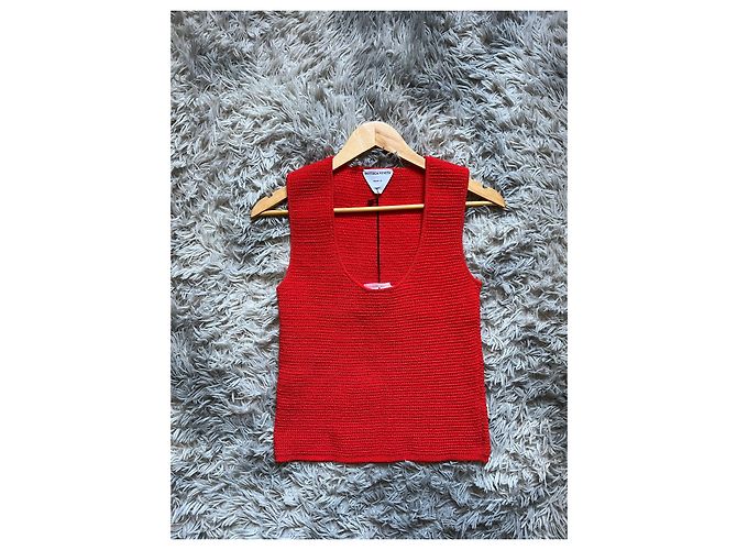 Bottega Veneta Blusa sin mangas Roja - vista 6