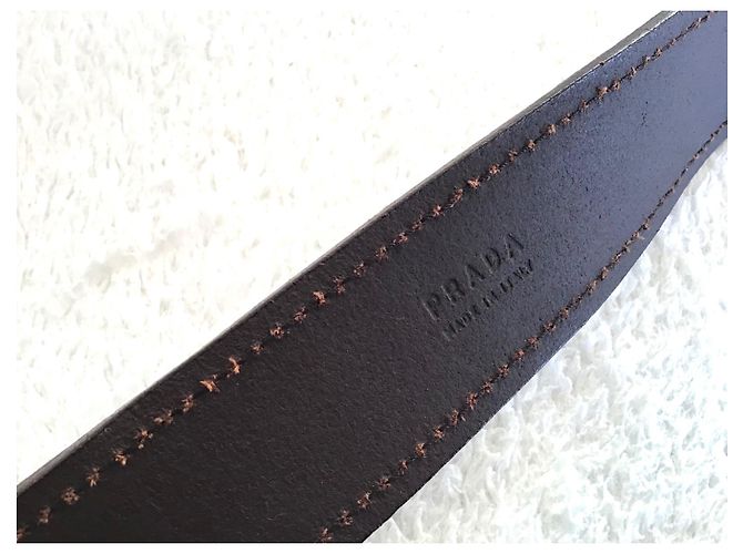 Prada Gürtel aus Leder Braun Multicolour 85 cm Mehrfarben - Ansicht 6