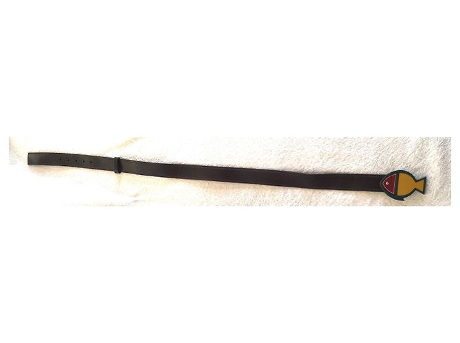 Prada Gürtel aus Leder Braun Multicolour 85 cm Mehrfarben - Ansicht 8