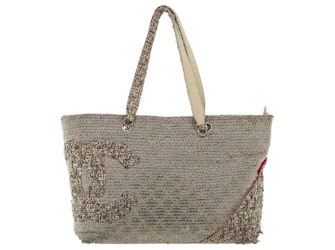 CHANEL Cambon Line Tragetasche Rosa Grau CC Auth am3204 Braun Pink - Ansicht 13